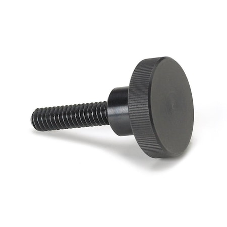 Thumb Screw, M5 Thread Size, Black Oxide Carbon Steel, 4mm Head Ht